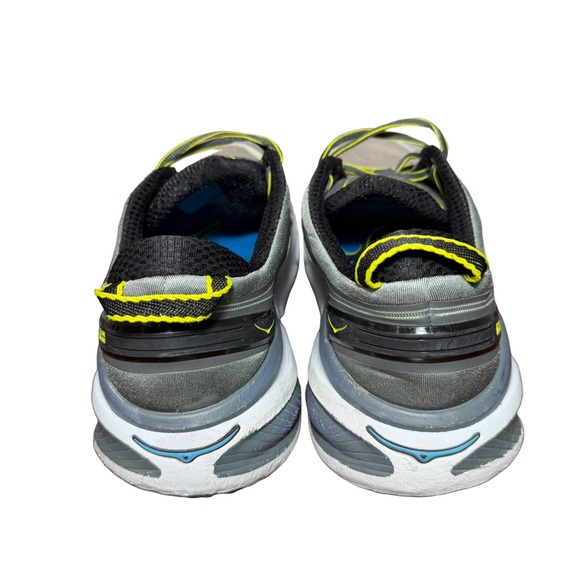 Hoka One One Gray and Lime Athletic Shoes size 11.5 - Picture 4 of 6